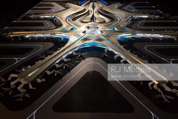 Modelul Aeroportului Internațional Daxing din Beijing cu procesul și provocările Zahei Hadid