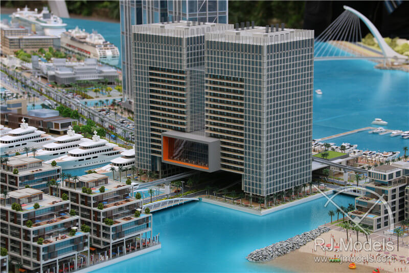 Modelul de masterplan al proiectului portuar din Dubai, RJ Mdoels