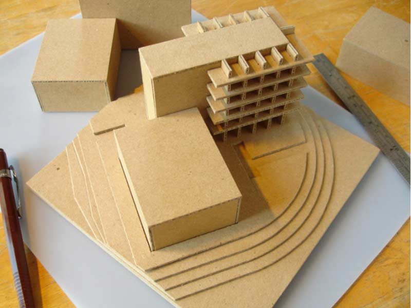 Architectural model made of Kraft Board