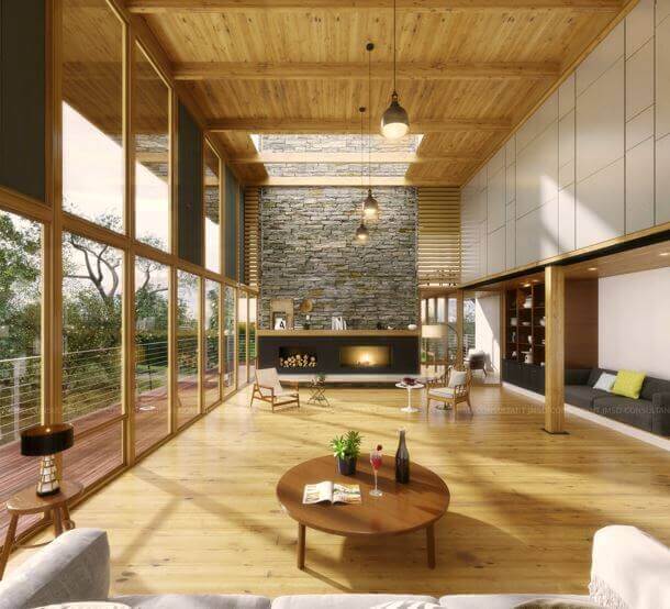 Interior 3D architectural rendering